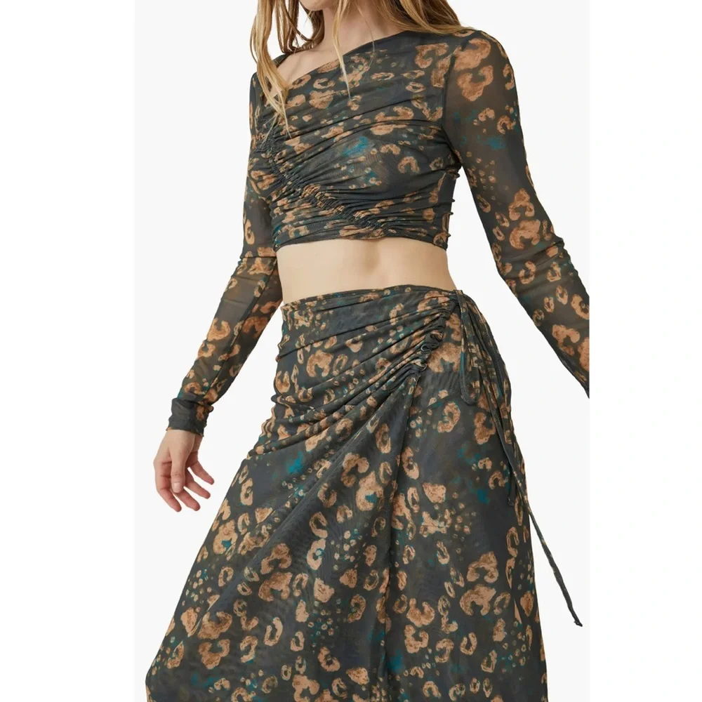 Free People Supernova Animal Print Skirt And Top Set - Picture 14 of 16